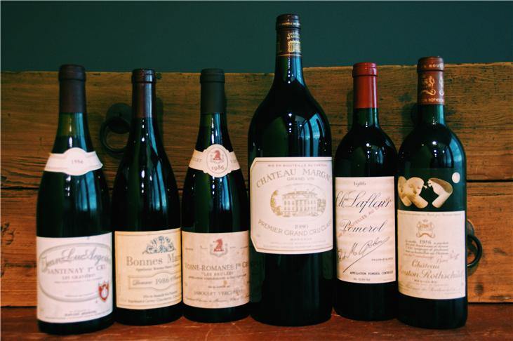Bordeaux and Burgundy wines 1986